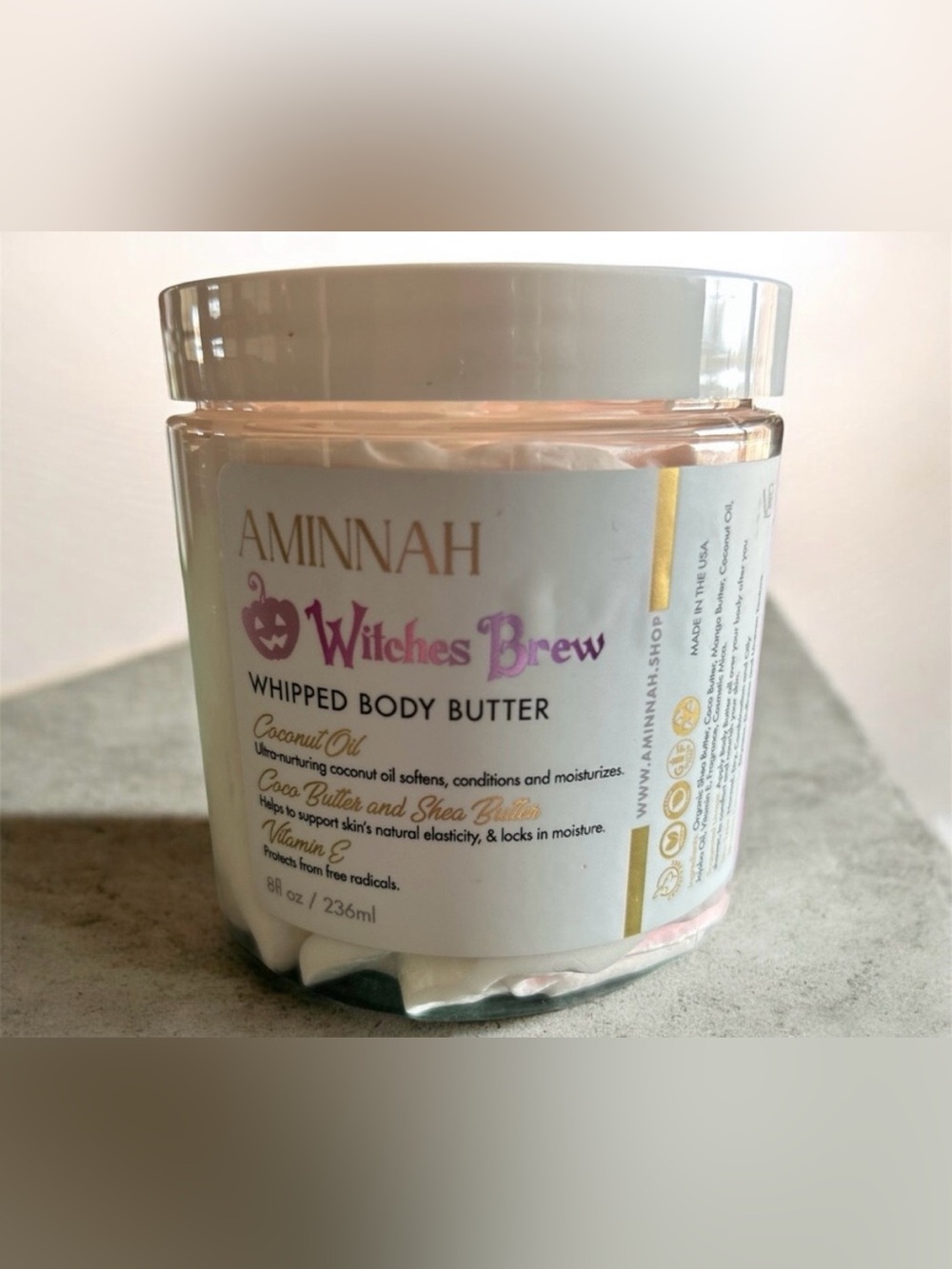 AMINNAH Witches Brew Whipped Body Butter — Pink & White